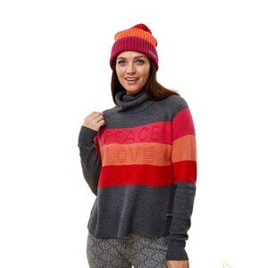 Krimson Klover Peace Love Bike merino turtleneck sweater EUC XL